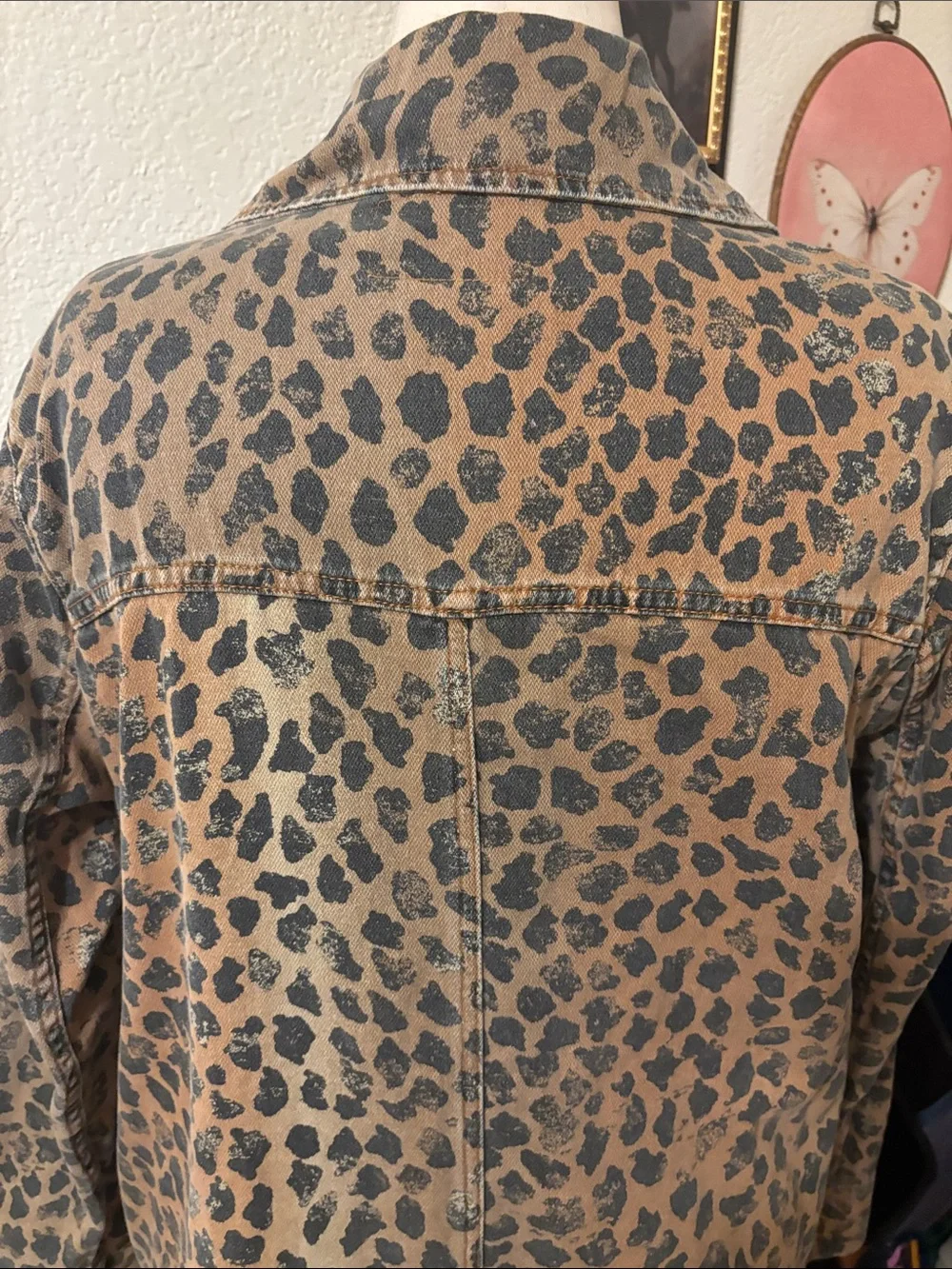 We The Free Monique Cheetah Denim Duster Jacket Size Large NWOT MSRP $228 - Picture 10 of 12